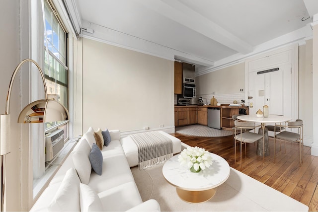 170 W 74th St Unit 505, New York City, NY 10023 - living area with dark wood-style floors