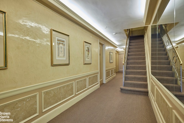 4 E 82nd St Unit 3R, New York City, NY 10028 - hall with stairway and carpet flooring