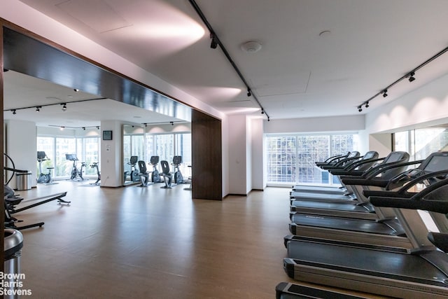 1 W End Ave Unit 18H, New York City, NY 10023 - exercise room featuring track lighting