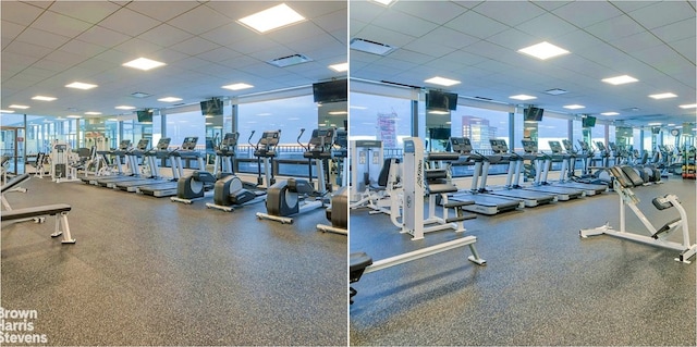 20 W 64th St Unit 20K, New York City, NY 10023 - gym with a drop ceiling