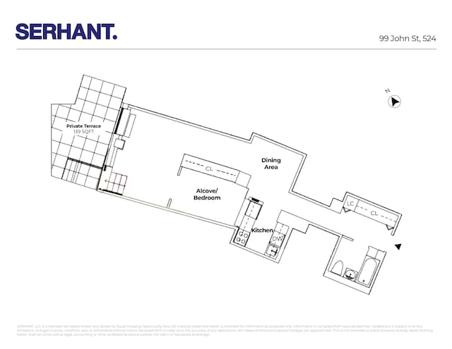 99 John St Unit 524, New York City, NY 10038 - floor plan / room layout