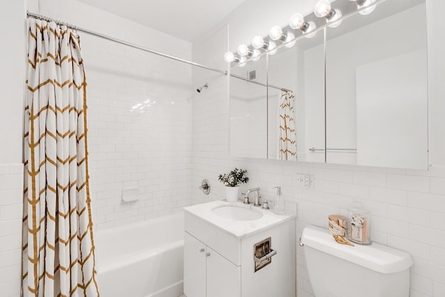 99 John St Unit 524, New York City, NY 10038 - bathroom featuring vanity, shower / tub combo, and toilet