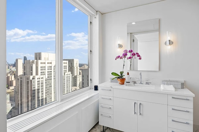 422 E 72nd St Unit 37Ad, New York City, NY 10021 - bathroom with vanity and healthy amount of natural light