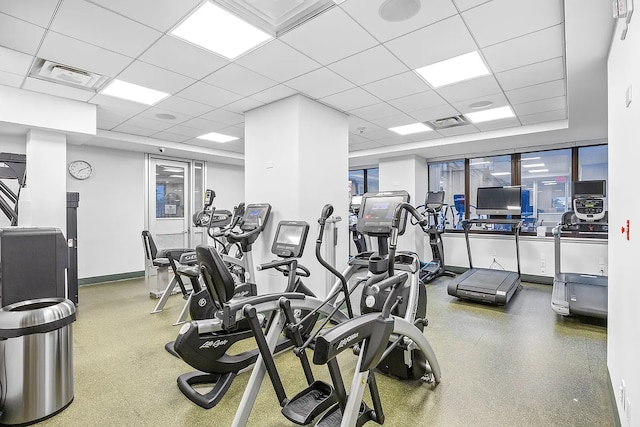 422 E 72nd St Unit 37Ad, New York City, NY 10021 - workout area featuring a drop ceiling