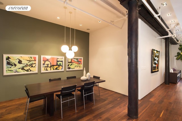 345 W 13th St Unit Ph6B, New York City, NY 10014 - dining room featuring dark wood-style floors