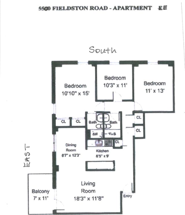 5500 Fieldston Rd Unit 7Ee, New York City, NY 10471 - floor plan / room layout