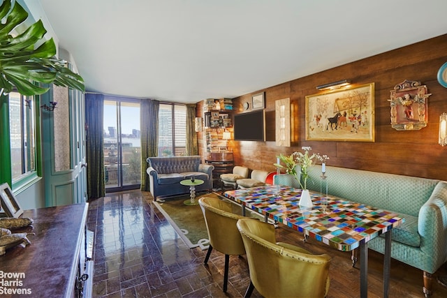 311 E 38th St Unit 18C, New York City, NY 10016 - dining area with wood walls