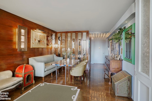 311 E 38th St Unit 18C, New York City, NY 10016 - living area featuring wood walls