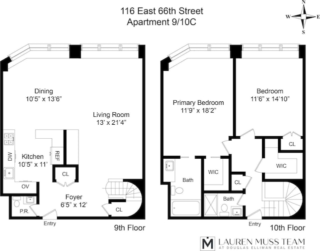 116 E 66th St Unit 9/10C, New York City, NY 10065 - floor plan / room layout