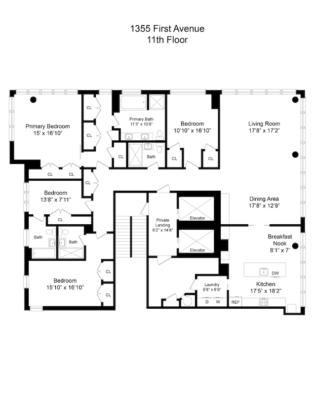 1355 1st Ave Unit 11Fl, New York City, NY 10021 - floor plan / room layout