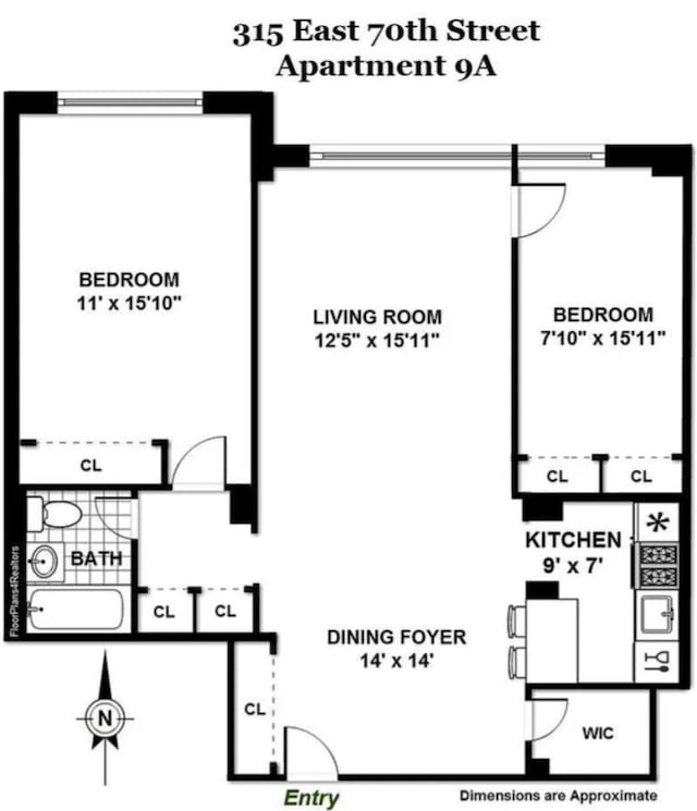 315 E 70th St Unit 9A, New York City, NY 10021 - floor plan / room layout
