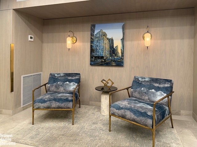 249 E 48th St Unit 3A, New York City, NY 10017 - sitting room with a city view and wooden walls