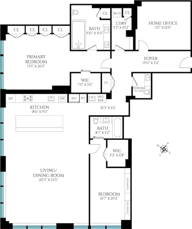 30 Main St Unit 11F, New York City, NY 11201 - room layout