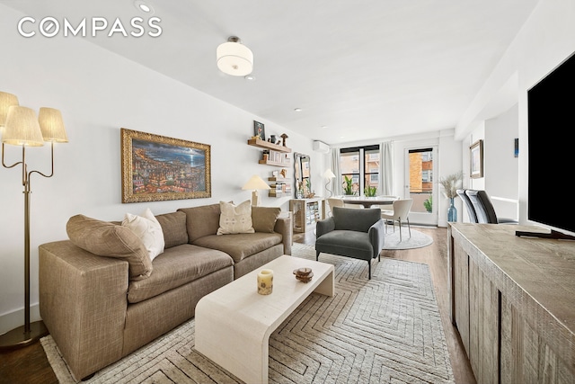 9511 Shore Rd Unit 505, New York City, NY 11209 - living area with light wood-style floors and recessed lighting