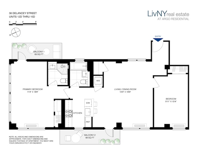 38 Delancey St Unit 14D, New York City, NY 10002 - floor plan / room layout