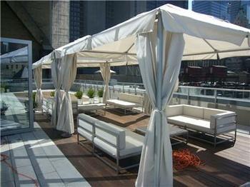 247 W 46th St Unit 3505, New York City, NY 10036 - wooden deck with a gazebo