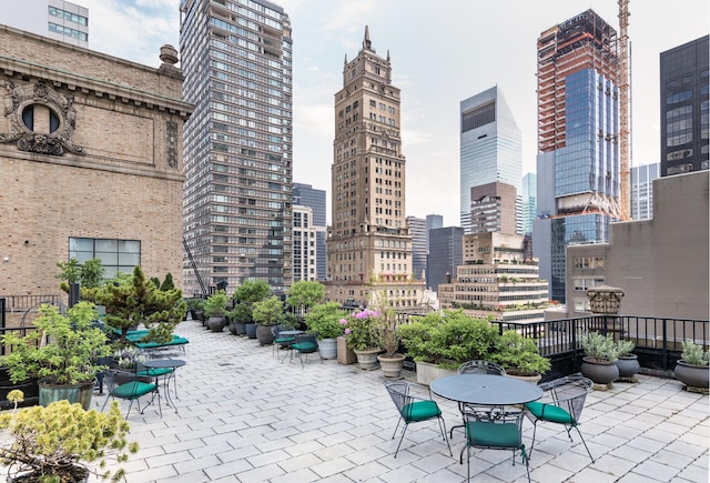 480 Park Ave Unit 15E, New York City, NY 10022 - view of patio / terrace featuring a view of city