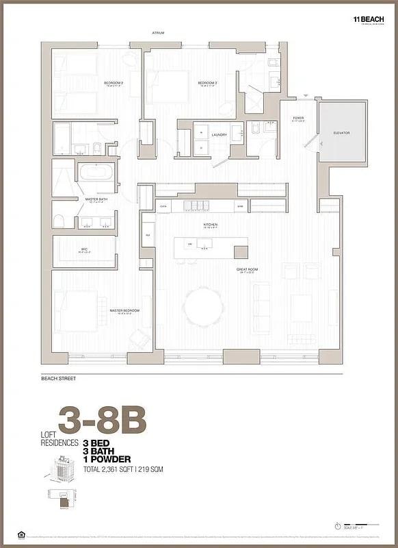 11 Beach St Unit 5B, New York City, NY 10013 - room layout