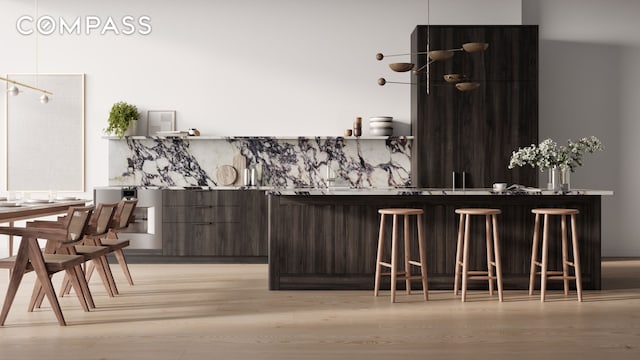 17 Douglass St, New York City, NY 11231 - bar area with light wood-type flooring and tasteful backsplash