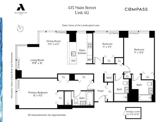 415 Main St Unit 4G, New York City, NY 10044 - property floor plan