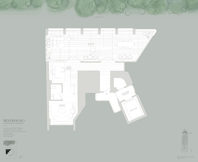 33 Park Row Unit Ph1, New York City, NY 10038 - view of floor plan / room layout