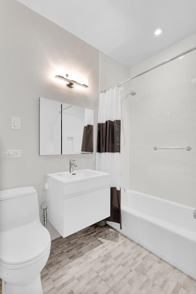 357 W End Ave Unit 2, New York City, NY 10024 - bathroom with vanity, shower / bath combo with shower curtain, and recessed lighting