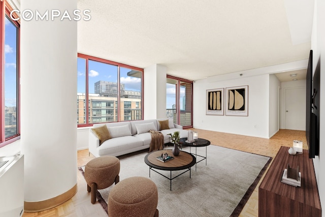 4-74 48th Ave Unit Ph2B, New York City, NY 11109 - living room with radiator and a view of city