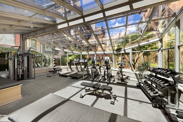 505 W 47th St Unit Ph2S, New York City, NY 10036 - gym featuring carpet flooring