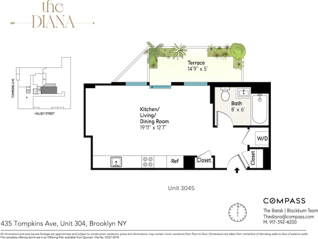 435 Tompkins Ave Unit 304S, New York City, NY 11216 - floor plan / room layout