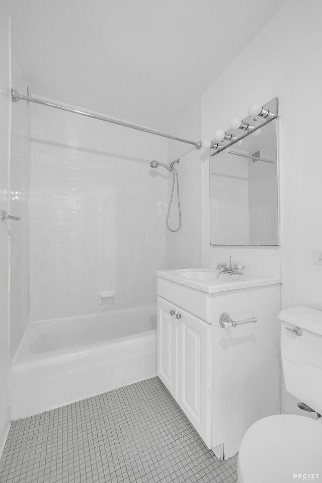 345 E 80th St Unit 5-L, New York City, NY 10075 - full bathroom with shower / bathtub combination, vanity, and tile patterned flooring
