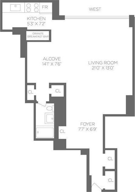 155 E 38th St Unit 19A, New York City, NY 10016 - home floor plan