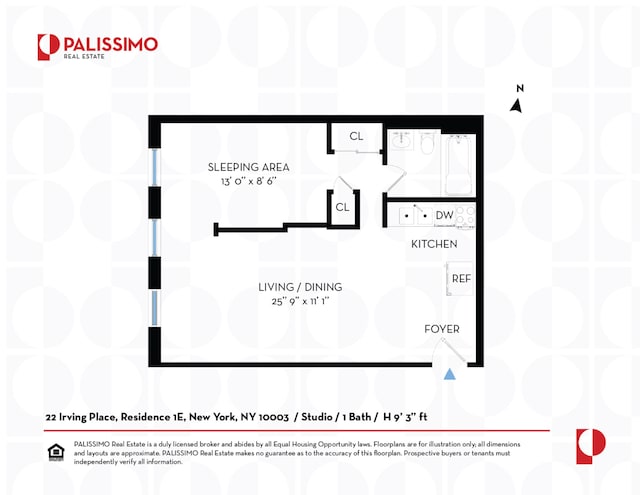 22 Irving Pl Unit 1E, New York City, NY 10003 - floor plan / room layout