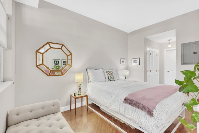 22 Irving Pl Unit 1E, New York City, NY 10003 - bedroom featuring wood finished floors, electric panel, and baseboards