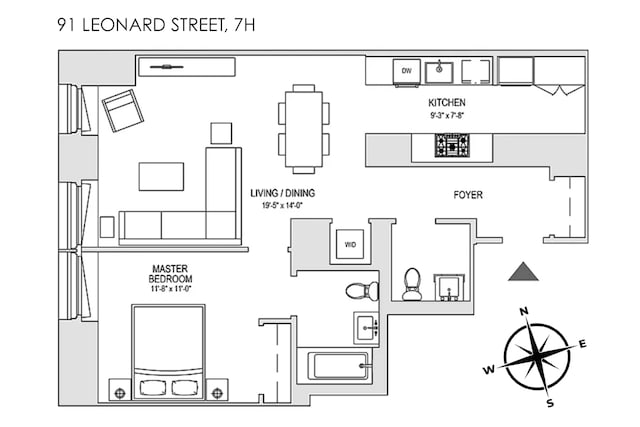 91 Leonard St Unit 7H, New York City, NY 10013 - property floor plan