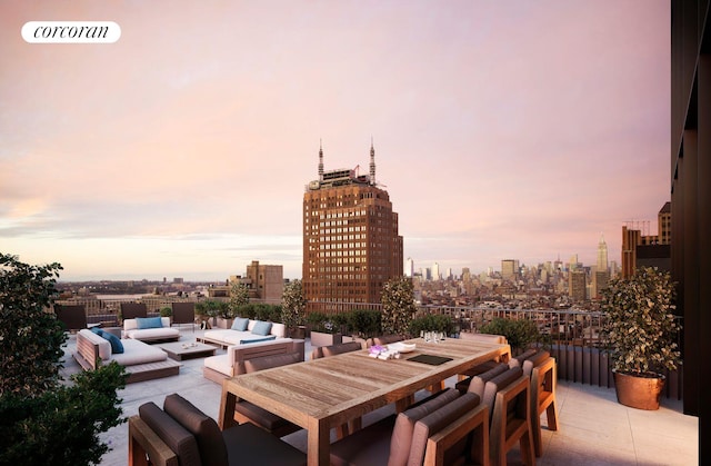 91 Leonard St Unit 7H, New York City, NY 10013 - view of patio / terrace featuring outdoor dining area and a view of city