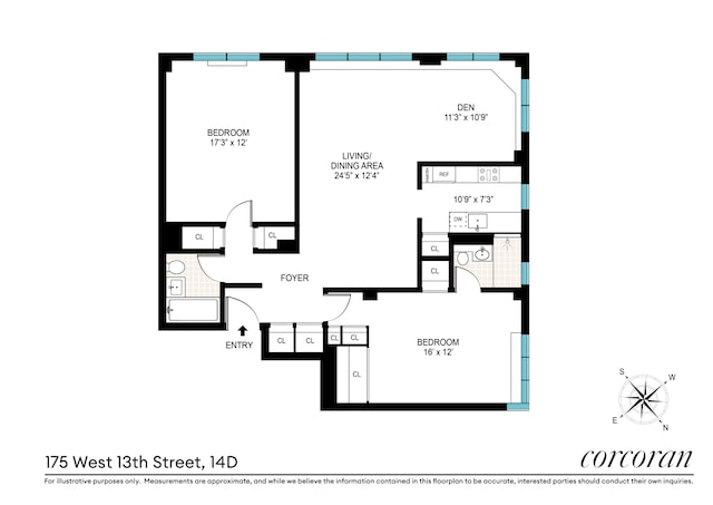 175 W 13th St Unit 14D, New York City, NY 10011 - property floor plan