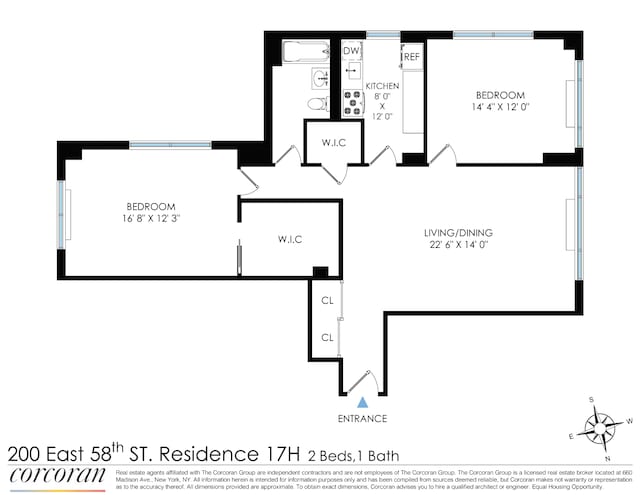 200 E 58th St Unit 17H, New York City, NY 10022 - property floor plan