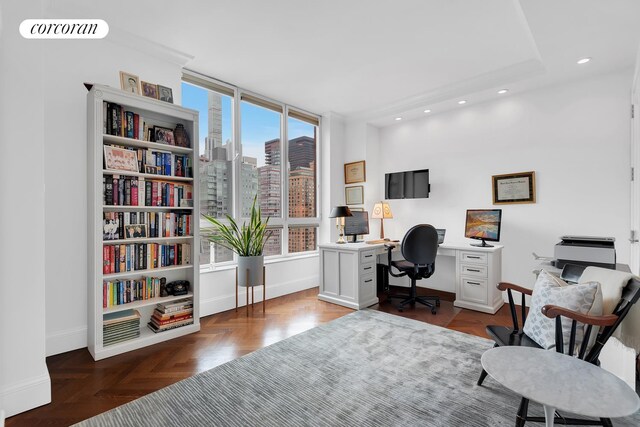 351 E 51st St Unit Ph7A, New York City, NY 10022 - home office with baseboards and recessed lighting