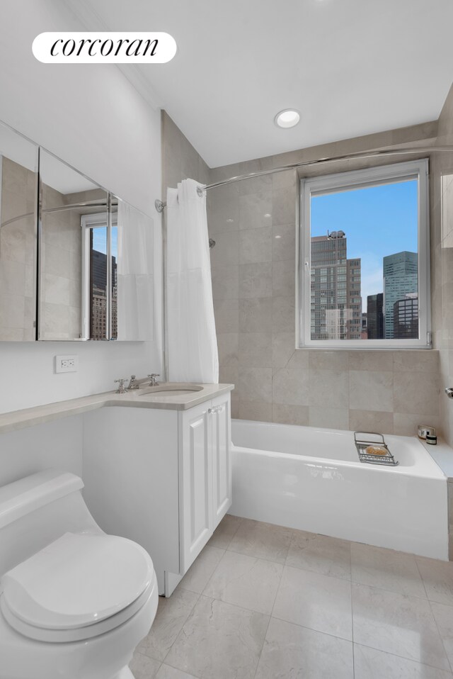 351 E 51st St Unit Ph7A, New York City, NY 10022 - bathroom featuring vanity and shower / bath combo