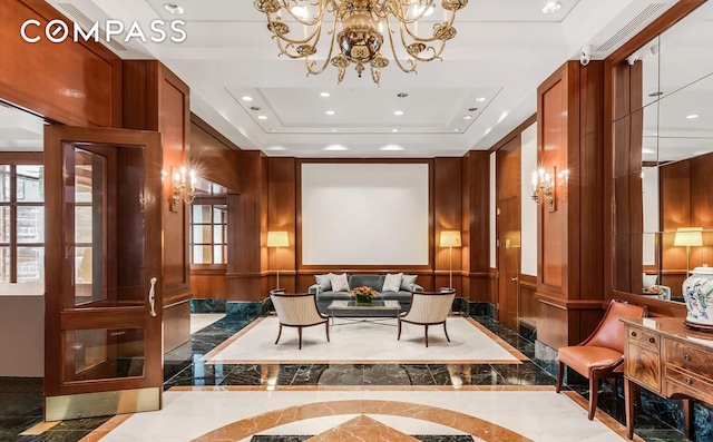 201 E 80th St Unit 16E, New York City, NY 10075 - lobby with recessed lighting and a decorative wall
