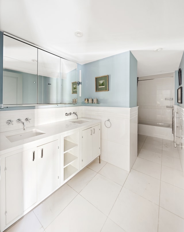 200 E 66th St Unit E307, New York City, NY 10065 - full bathroom featuring double vanity and tile patterned floors