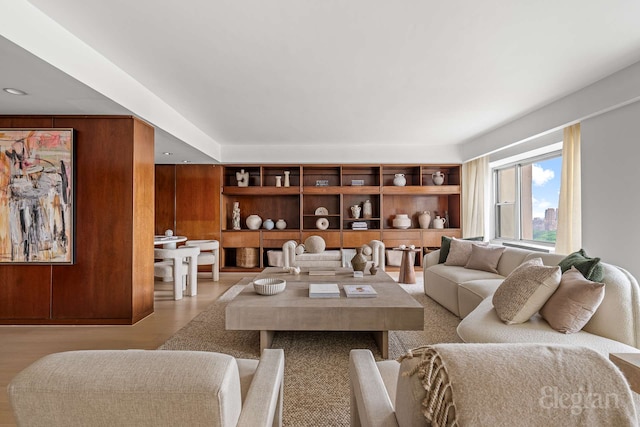118 E 60th St Unit 33/32Duplex, New York City, NY 10022 - living room with wood walls and wood finished floors