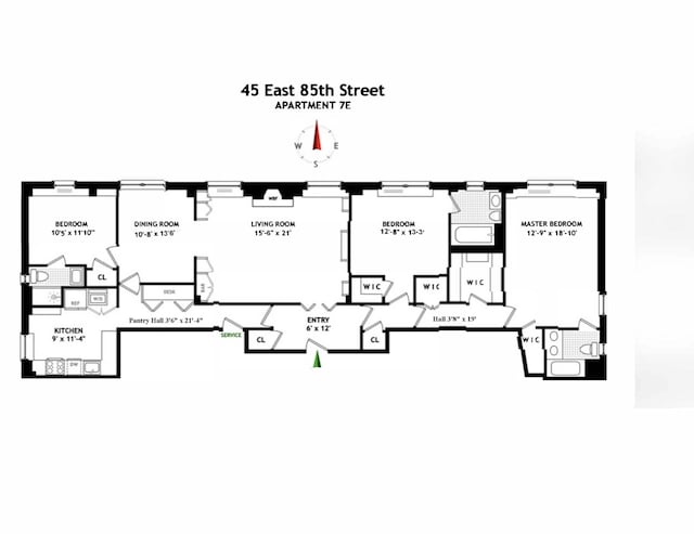 45 E 85th St Unit 7E, New York City, NY 10028 - room layout