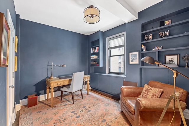 45 E 85th St Unit 7E, New York City, NY 10028 - home office with wood finished floors and built in shelves
