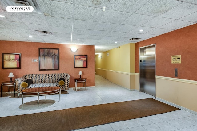 333 E 119th St Unit 1A, New York City, NY 10035 - building lobby with a paneled ceiling and recessed lighting