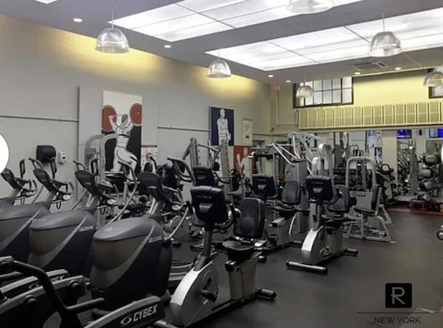 233 E 69th St Unit 3-O, New York City, NY 10021 - workout area featuring a paneled ceiling