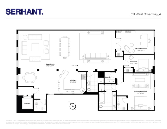 351 W Broadway Unit 4, New York City, NY 10013 - home floor plan