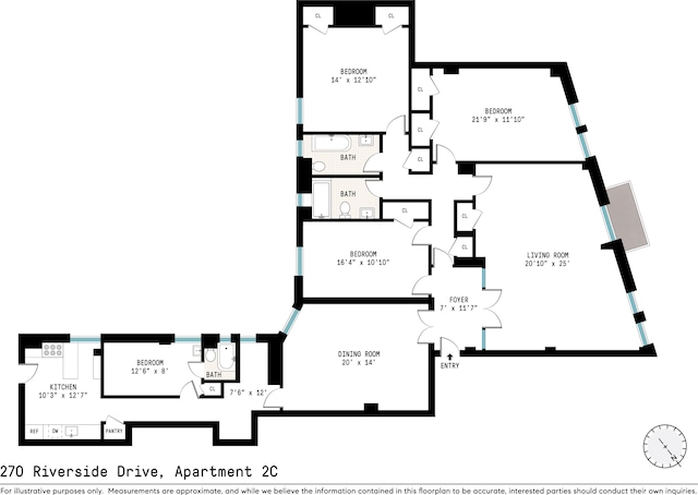 270 Riverside Dr Unit 2C, New York City, NY 10025 - home floor plan