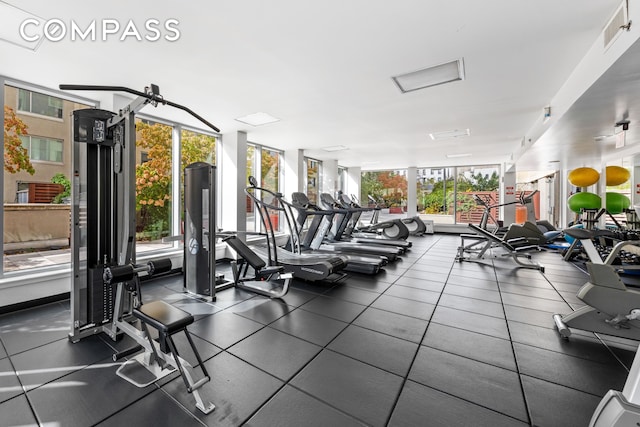 40 W 116th St Unit B302, New York City, NY 10026 - exercise room featuring plenty of natural light and expansive windows