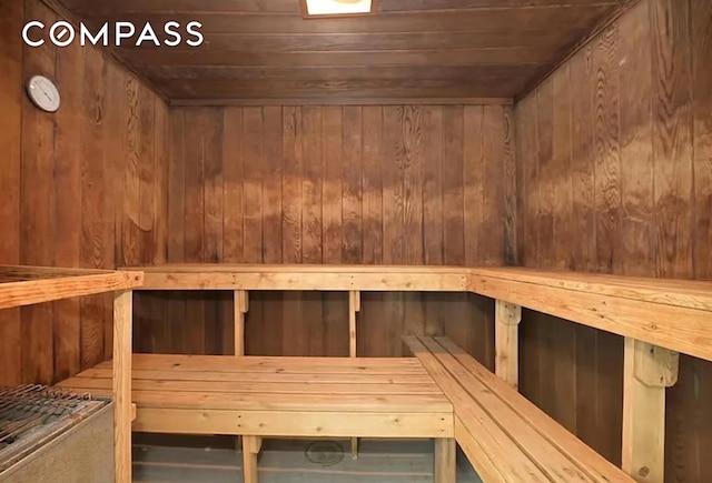 455 E 86th St Unit 8D, New York City, NY 10028 - relaxing sauna / steam room with wood ceiling and wood walls